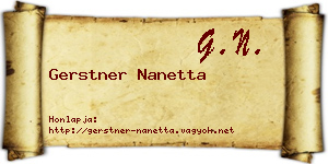 Gerstner Nanetta névjegykártya